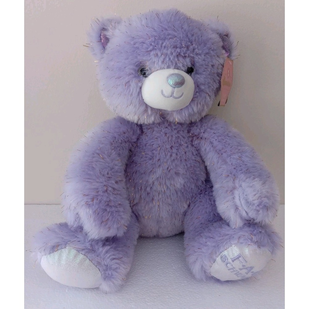 FAO Schwarz Teddy Bear Sparklers Plush Stuffed Animal Glitter Soft 12" NWT